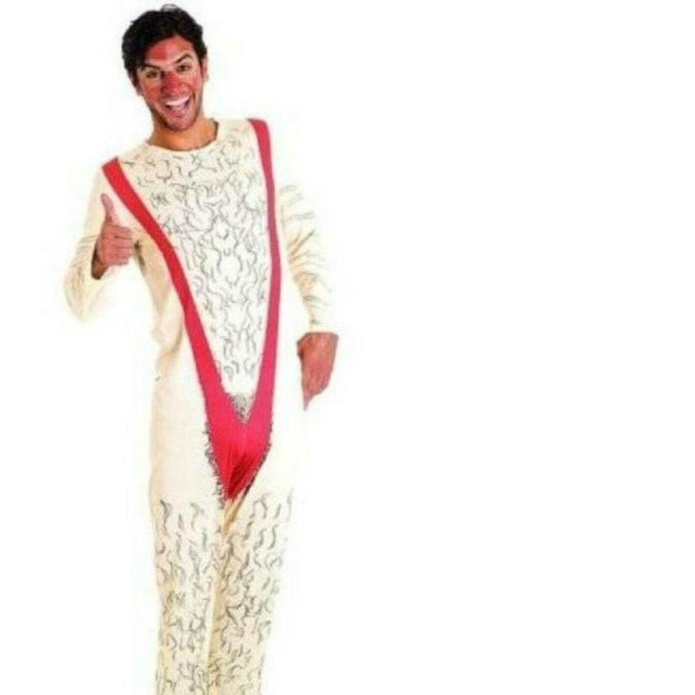Nude Hairy Man Skin Halloween Costume Small Harry Beach Bum 1 Pc Bodysuit Mens